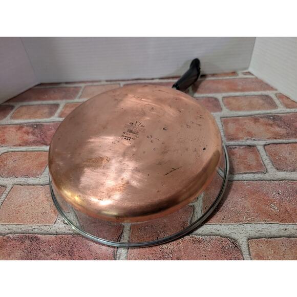 Vintage Revere Ware 9" Inch - 94k Copper Clad Bottom Skillet Sauté Pan ~ No Lid - Picture 5 of 6